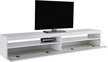 Mobile porta TV di design Bianco Lucido con anta a ribalta e 2 vani a giorno