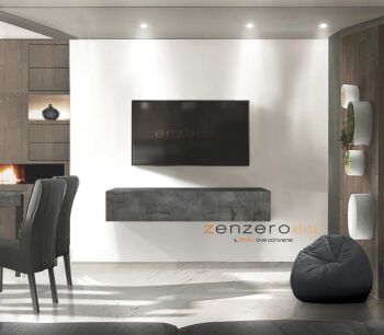 Mobili porta tv design in finitura Ossido, anta a ribalta