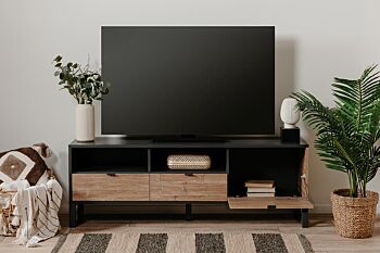 Porta tv in finitura bamboo e antracite