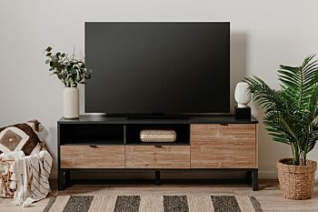 Porta tv in finitura bamboo e antracite