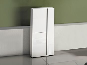 Scarpiera moderna bianca lucida, 3 ante, prof. 34 cm.