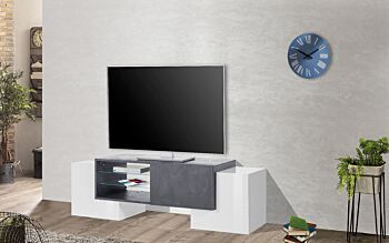 Mobile tv L.150 Grigio Ardesia e Bianco lucido