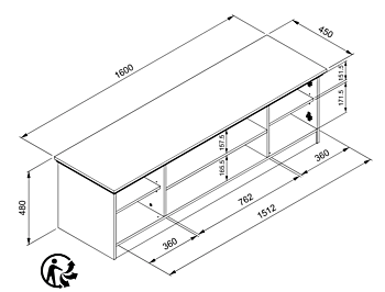 Mobile porta tv Grigio antracite, 2 ante ed un ripiano