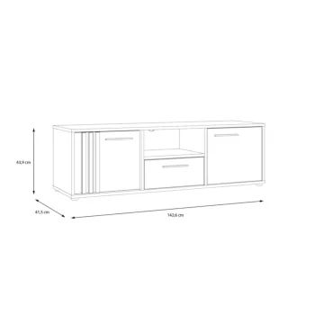 porta tv rovere e nero