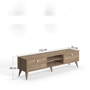 Porta Tv Ankara rovere con piedini