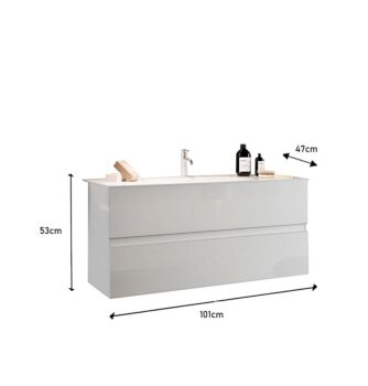 mobile bianco lucido bagno sospeso