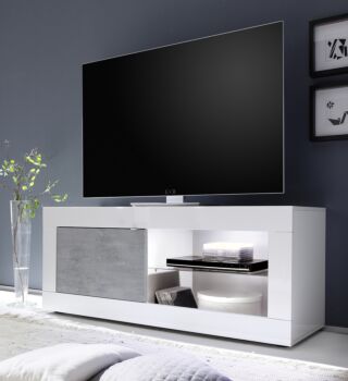 Mobiletti televisori: base Porta TV Bianca Lucida con 1 anta