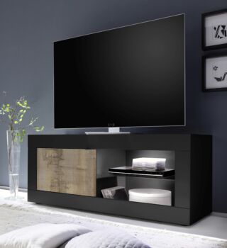 Mobile porta tv design moderno, porta tv Beta Nero e Pero
