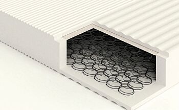 Materasso Nashira con 400 molle biconiche, strato acquagel, non sfoderabile - H.21 cm