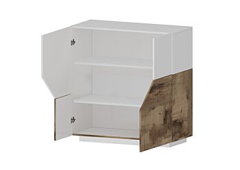 Moderna Madia alta Bianco lucido e Pero L.100 cm