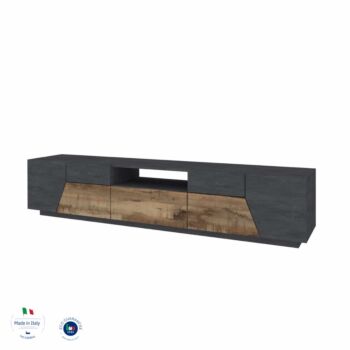 Innovativo Porta TV L.220 cm, colore Pero e Ardesia Zenzero Shop