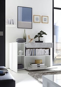 Credenza madia bianco lucido e beton