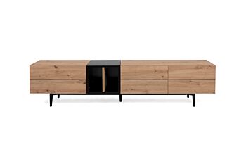 Mobili per Tv Glesborg, Nero carbone e Rovere