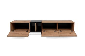 Mobili per Tv Glesborg, Nero carbone e Rovere