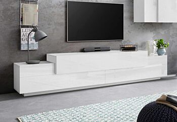 Innovativo Porta TV moderno L.240, colore Bianco