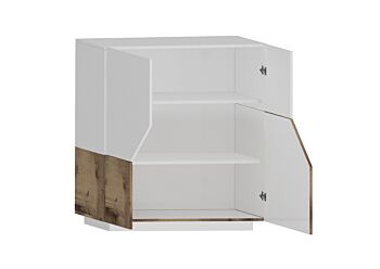 Moderna Madia alta Bianco lucido e Pero L.100 cm