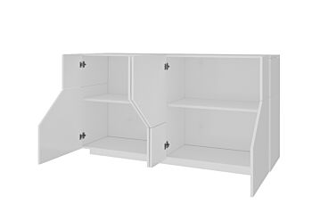 Credenza salvaspazio 4 ante in finitura Bianco lucido 