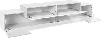 Innovativo Porta TV moderno L.240, colore Bianco