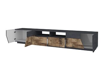 Porta TV geometrico e moderno Ardesia e Pero