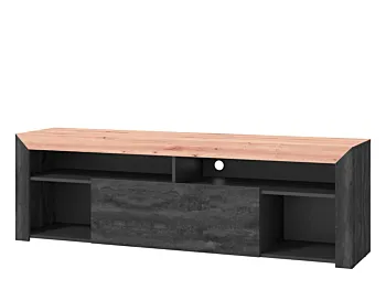 Porta tv in finitura Nero carbone e Rovere Zenzero Shop