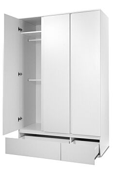 Armadio multiuso Bianco Opaco con 3 ante 2 cassetti