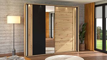 armadio moderno rovere scuro, stile industry