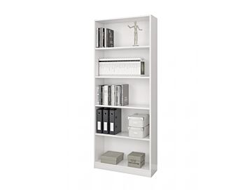 Libreria alta moderna, 4 ripiani, finitura bianco artik