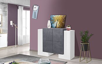 Offerta madia Ardesia e Bianco lucido, 6 ante