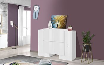 Offerta madia bianca laccato lucido, 6 ante