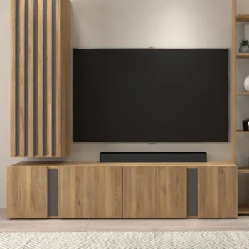 porta tv a 4 ante grigio scuro