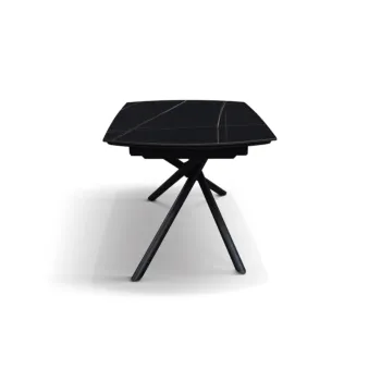 Tavolo con 2 allunghe da 30 cm, finitura Marmo Nero 
