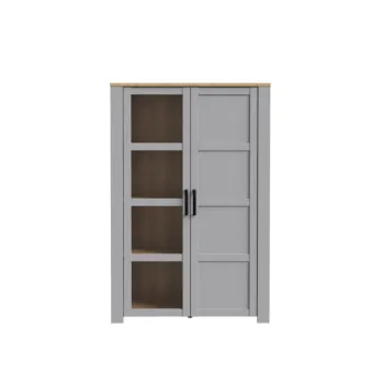 Vetrina Rovere grigio e Riviera, 2 ante, L.106 H.160