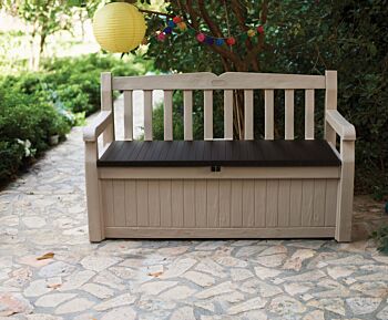 Panchina Tasso da esterni con contenitore, Beige