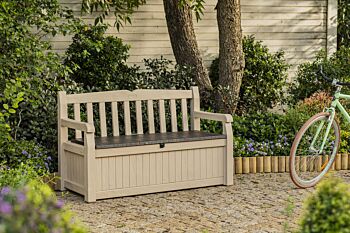 Panchina Tasso da esterni con contenitore, Beige