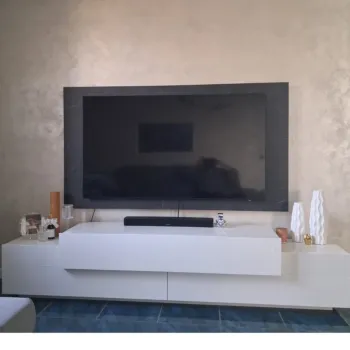 Pannello per TV, L.180 H.100 P.2, in finitura Marmo Nero