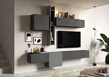 Parete TV  moderna Ardesia e Piombo 