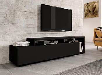 Porta TV moderno, finitura nero opaco