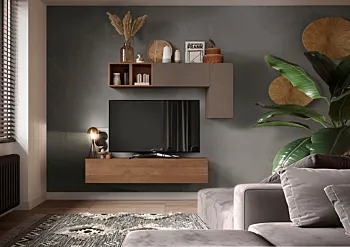 Innovativa e conveniente Parete attrezzata, finitura Mercure e Bronzo