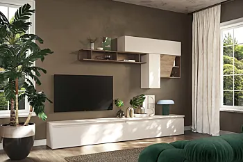 parete moderna con cassetti cashmere