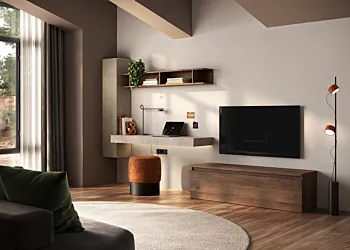 Parete attrezzata con zona studio, Argilla e Mercure, L.310 H.170