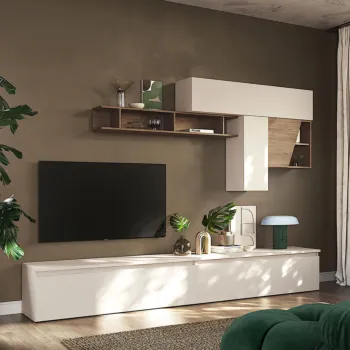 parete moderna con cassetti cashmere