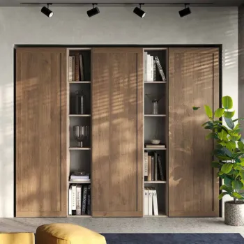 Aggiungi al carrello Parete attrezzata 218x30x186 h cm, Mercure e Cashmere, collezione Logica