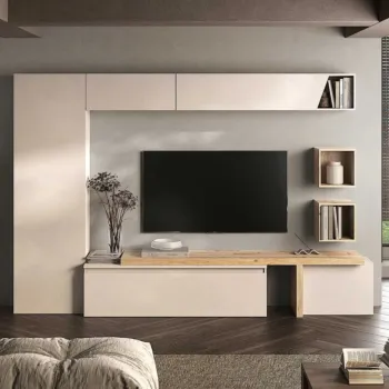 Acquista ora Parete attrezzata 300x40x186 h cm, Cashmere e Cadiz, collezione Logica