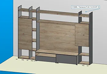 parete attrezzata legno