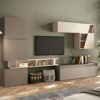 Aggiungi al carrello Parete sala moderna L.285m, Cashmere e Bronzo, collezione Logica