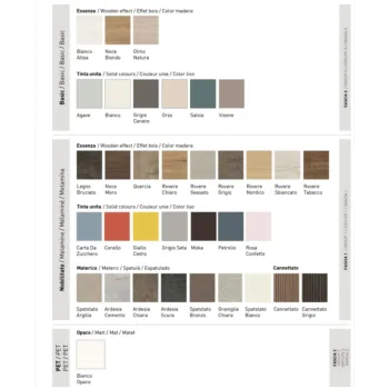 Parete attrezzata moderna finitura Rovere chiaro e Ardesia chiara