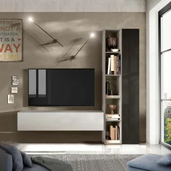 parete moderna con libreria