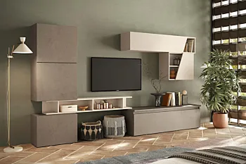 Aggiungi al carrello Parete sala moderna L.285m, Cashmere e Bronzo, collezione Logica