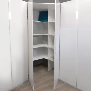 cabina angolare bianco lucido 5 ante
