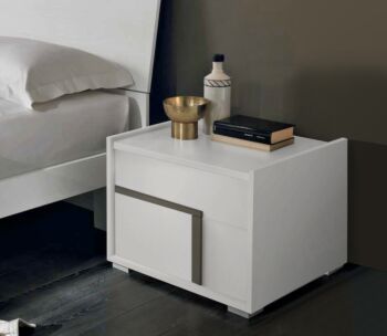 Comodini Garda con 2 cassetti in finitura Noce bianco